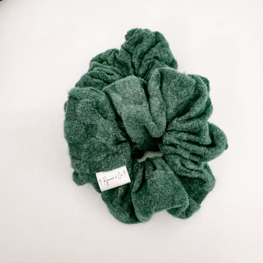 Hunter Green Sweater Checkered Oversized Scrunchies