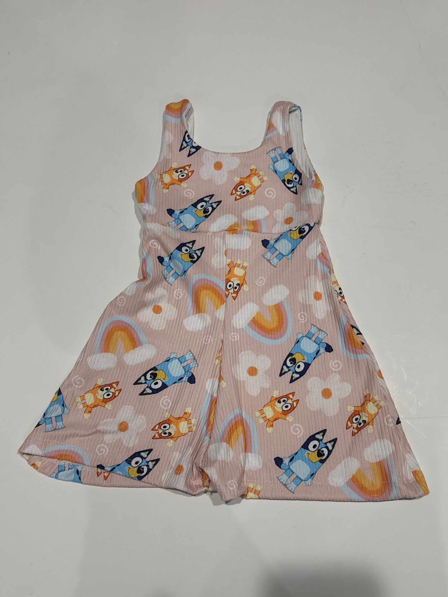 2T Blue Dog Petal Romper