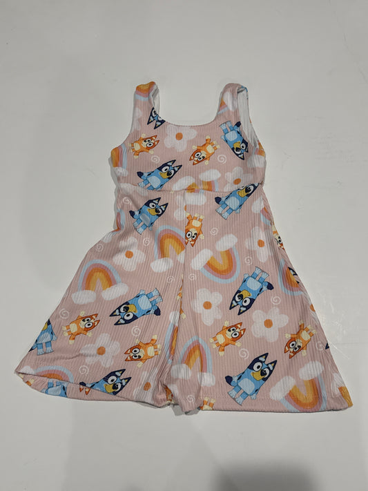 2T Blue Dog Petal Romper