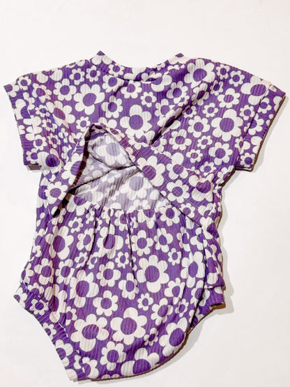 3-6m Purple Floral Tee Romper