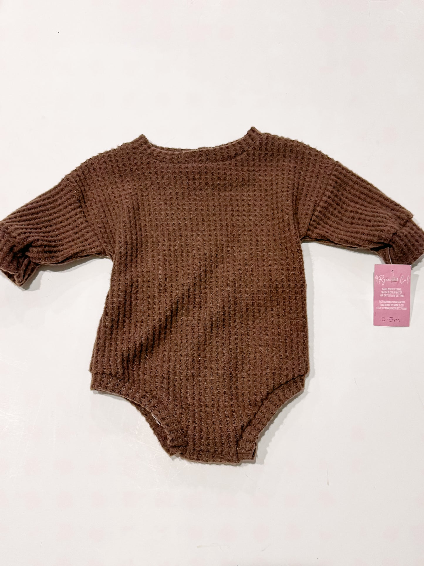 0-3m Brown Sweater Romper