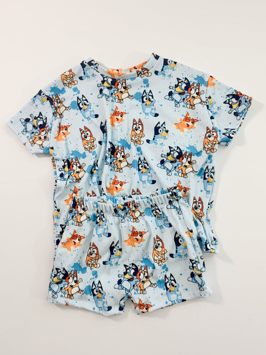 Blue Friends Oversized Tees & Play Shorts