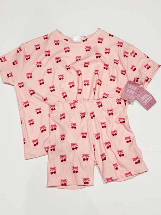 2T Cherries Oversized Tee & Bikers