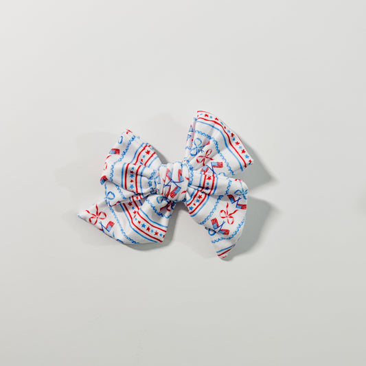 Dainty Bows & Flag Oversized Single Bow