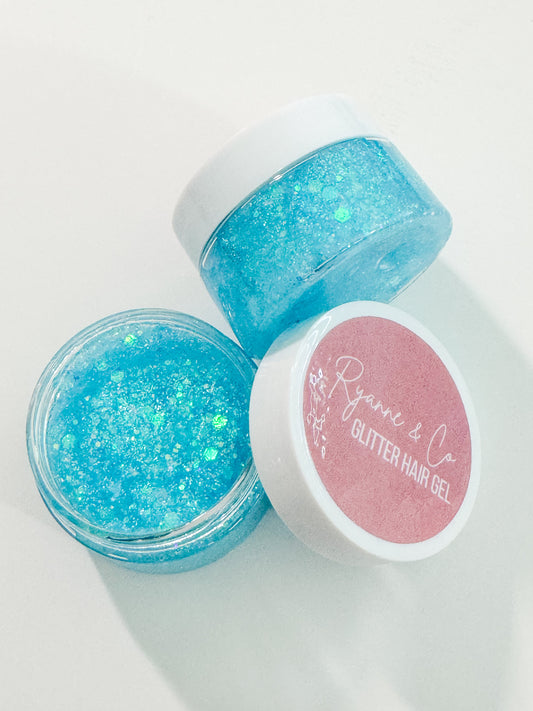 Aqua Blue Glitter Hair Gel
