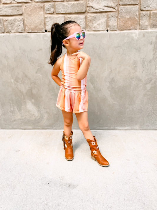 Golden Stripes Halter & Shorts