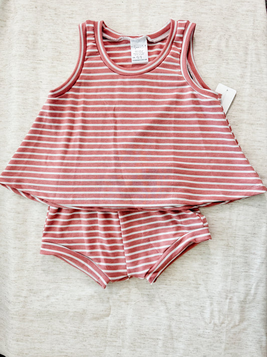 Mauve Stripes Sunny Top & Shorties