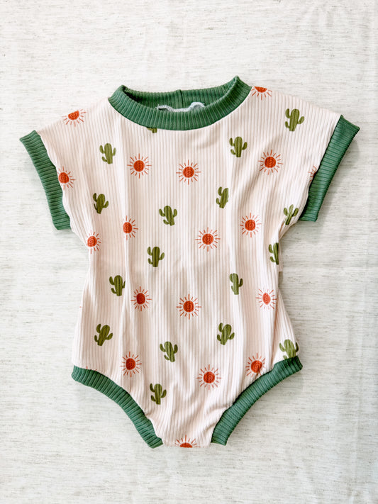 0-3m Cactus Tee Romper - Ready to Ship