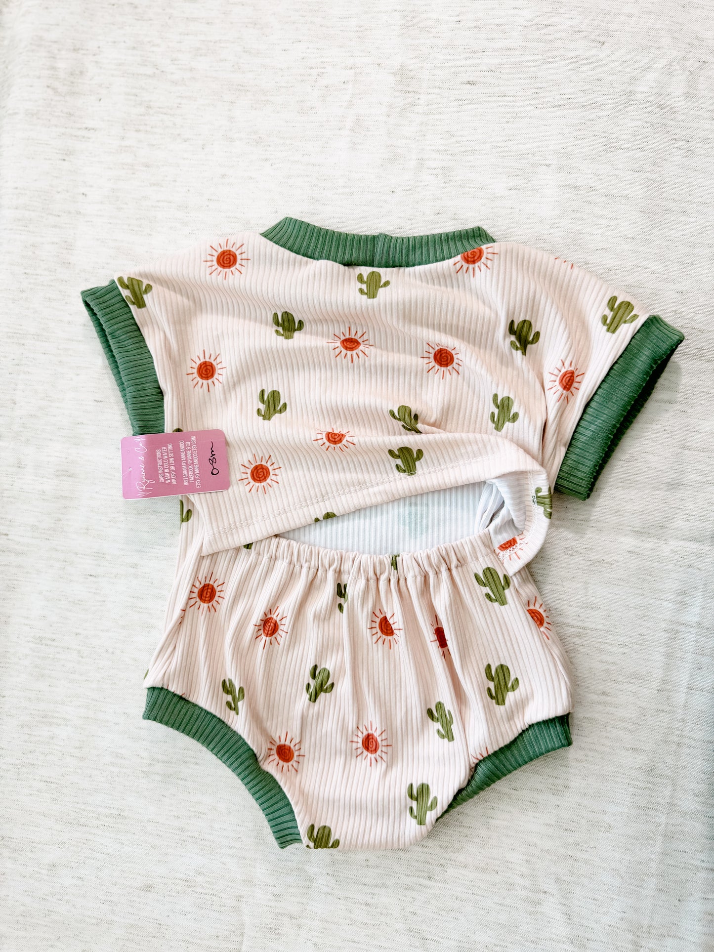 0-3m Cactus Tee Romper - Ready to Ship